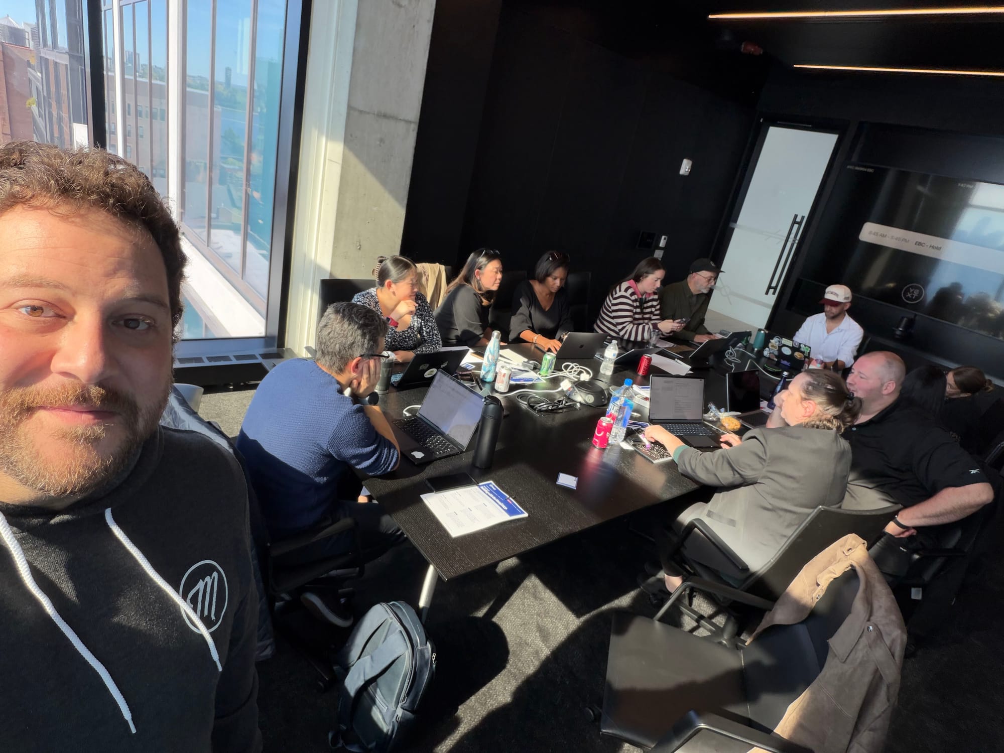 Restaurant operators building with AI on their laptops at the Marqii MCP workshop in New York